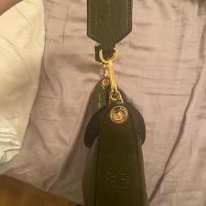 Real leather green handbag